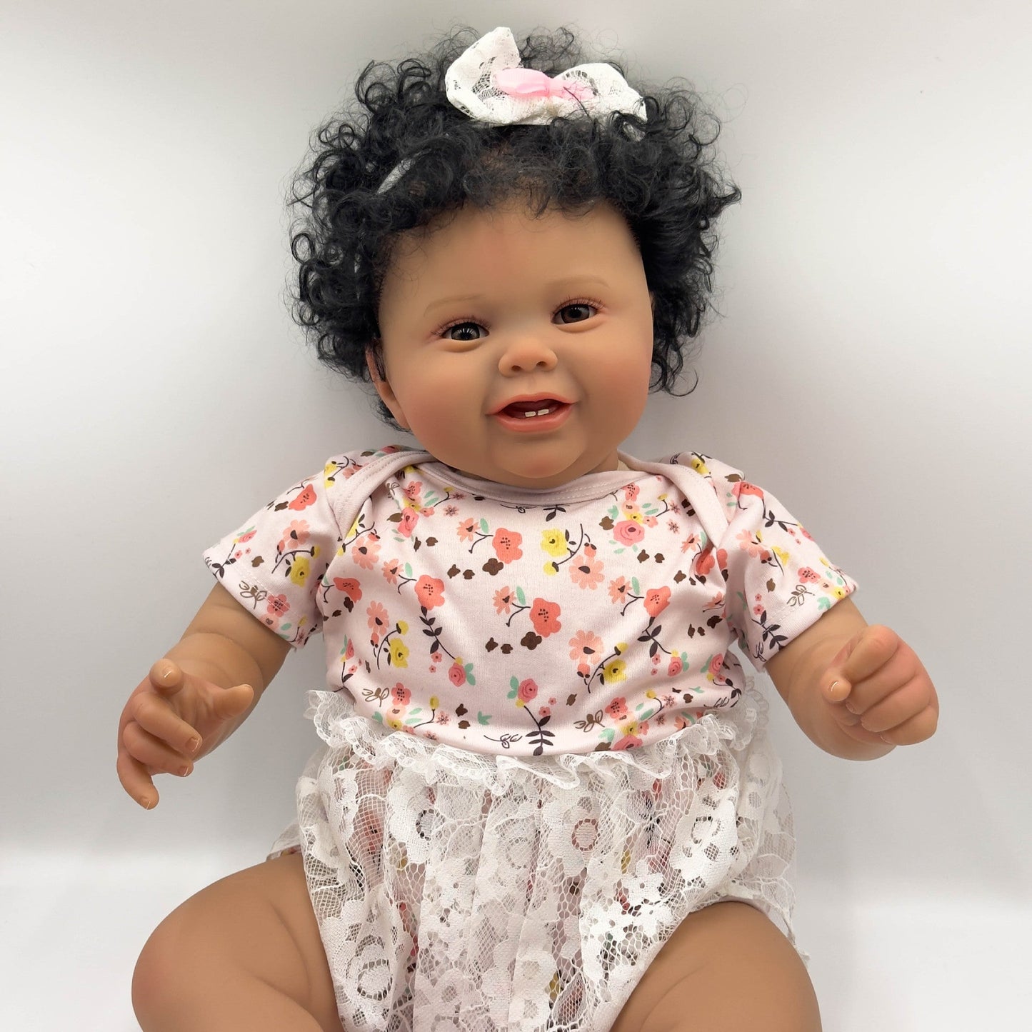 Bonnie 24 inch/60 cm Reborn Doll with Open Eyes and Dark Skin - Kodi