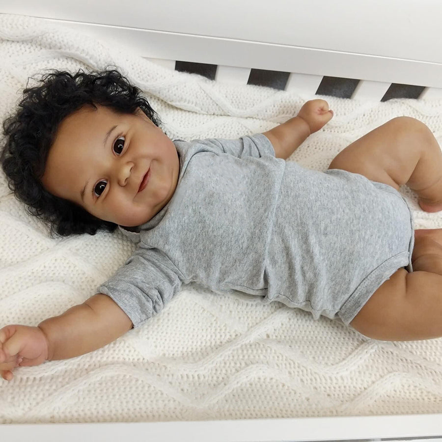 20 Inch Nelson Dark Skinned Reborn Dolls-Maddie