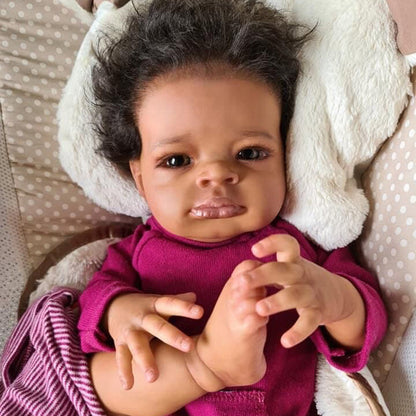 Sara 20 Inches Dark Skinned Reborn Dolls-Lanny