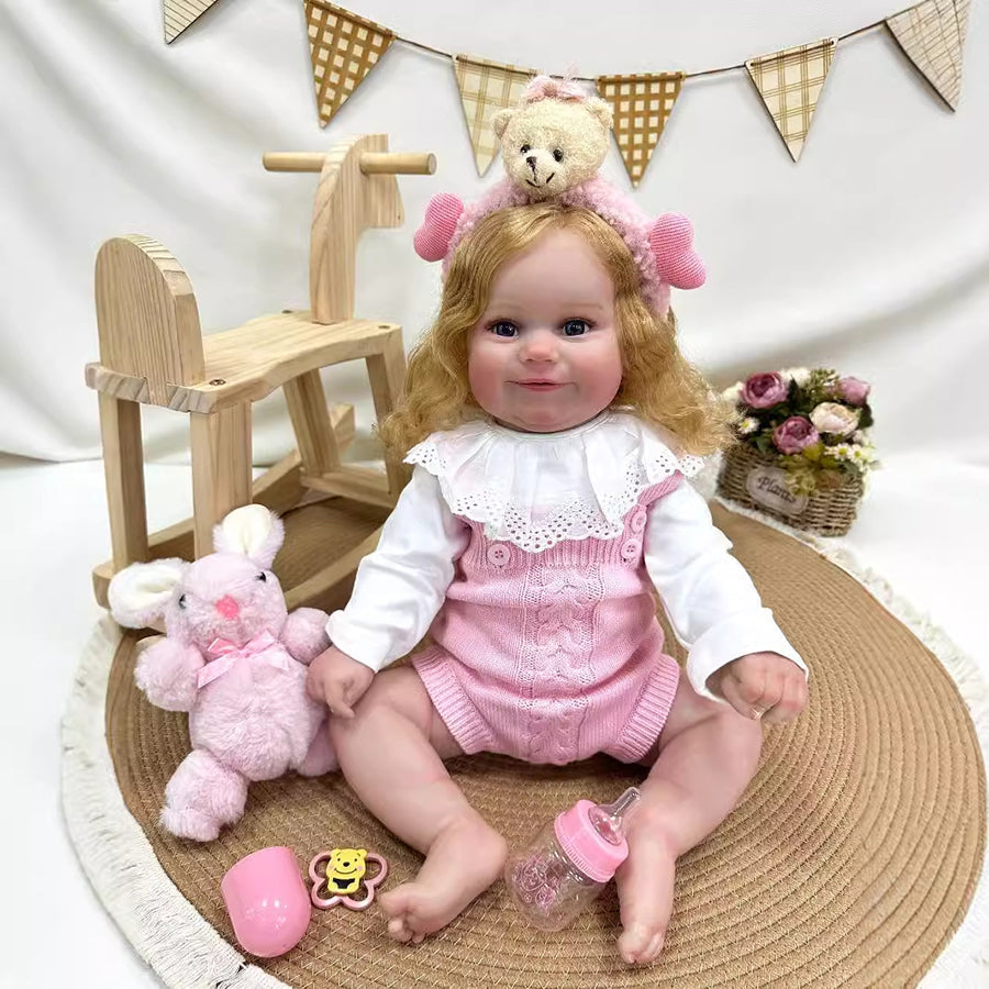 24 inches Cute Claire Blonde Hair Reborn Baby Girl-Maddie