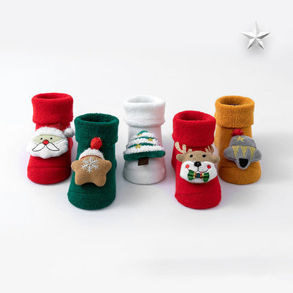 Autumn and Winter cotton fleece-lined loose cute doll Christmas stockings