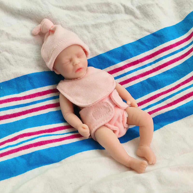 6 inches/15cm Closed Eyes Mini Full Silicone Reborn Doll Girl/Boy-Darren