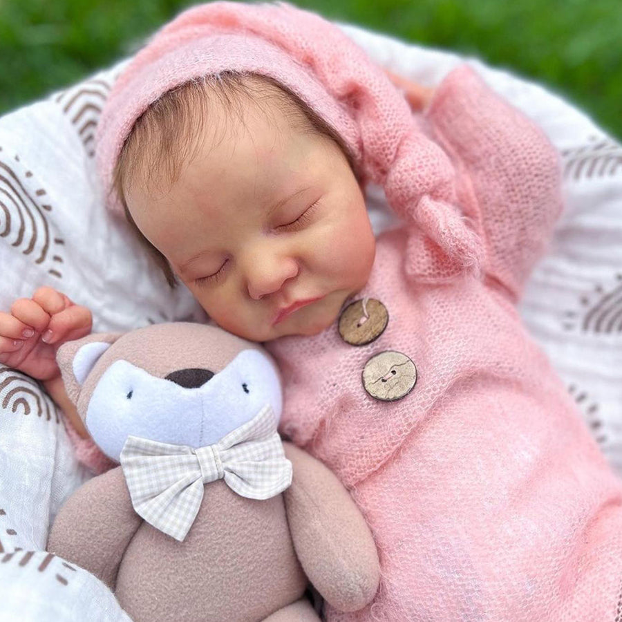 18 Inches Cecilia Cute Closed Eyes Shor Hair Reborn Doll-Levi