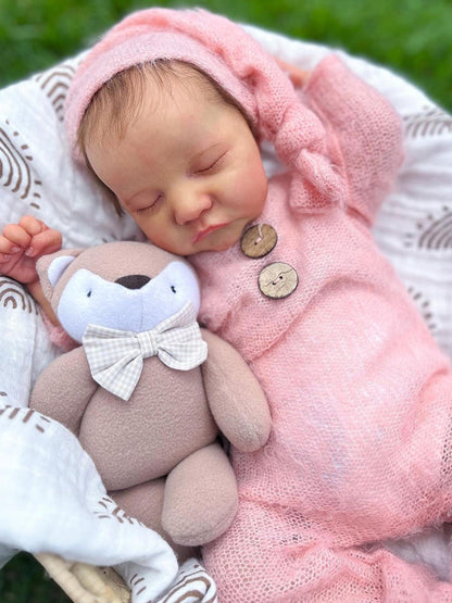 18 Inches Cecilia Cute Closed Eyes Shor Hair Reborn Doll-Levi