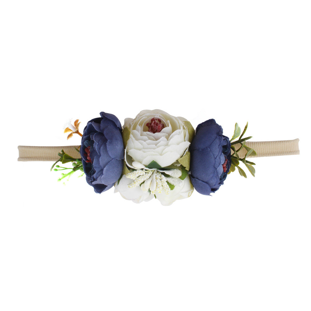 Pastoral Elastic Nylon Flower Baby Headband