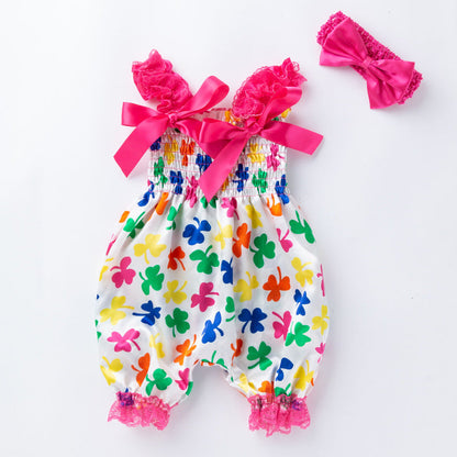 Floral Suspenders Two-piece Suit for Reborn Dolls of 19-22 inches