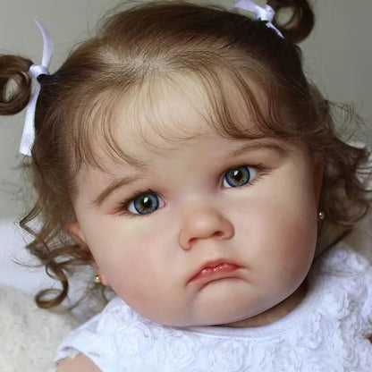 60cm Reborn Susan doll with open eyes and brown hair