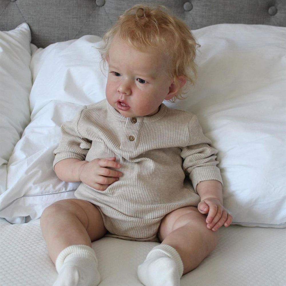 20 Inches Paul Reborn Doll With Short Blonde Hair And Open Eyes