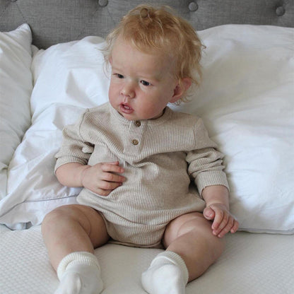 20 Inches Paul Reborn Doll With Short Blonde Hair And Open Eyes