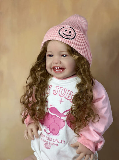 24 Inches Open Eyes Long Hair Smile Reborn Doll Girls-Mila