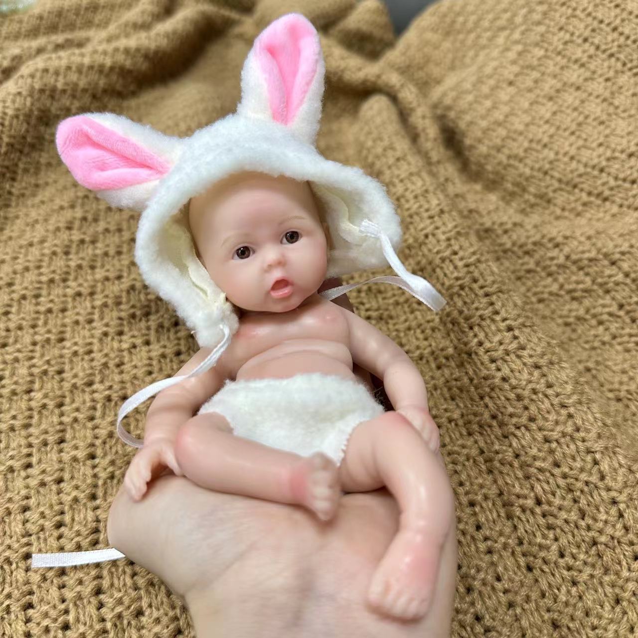 6 inches Open Eyes Mini Full Silicone Reborn Doll Girl/Boy