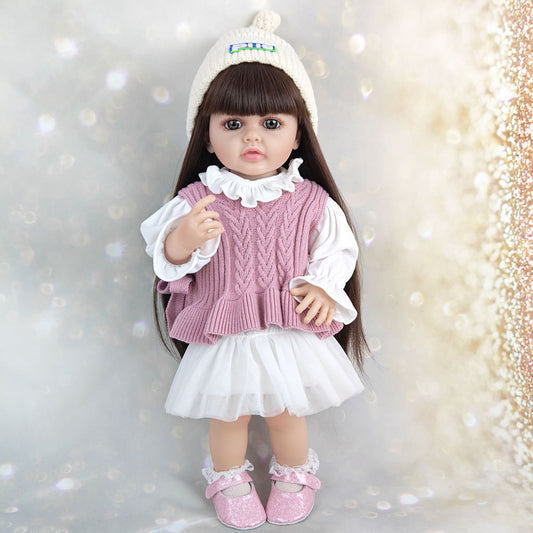 22 Inches Open Eyes Long Hair Reborn Baby Girls -Betty