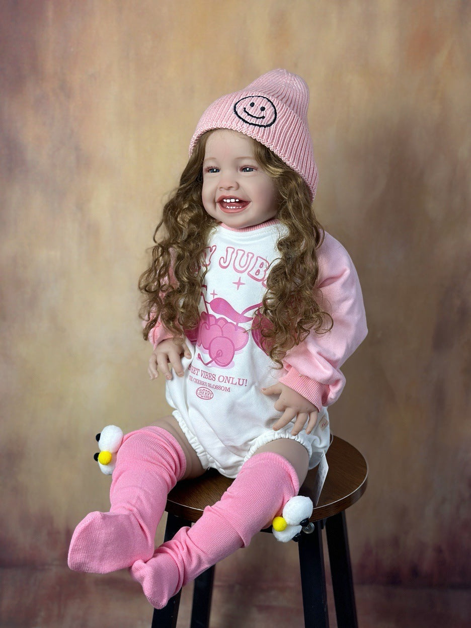 24 Inches Open Eyes Long Hair Smile Reborn Doll Girls-Mila