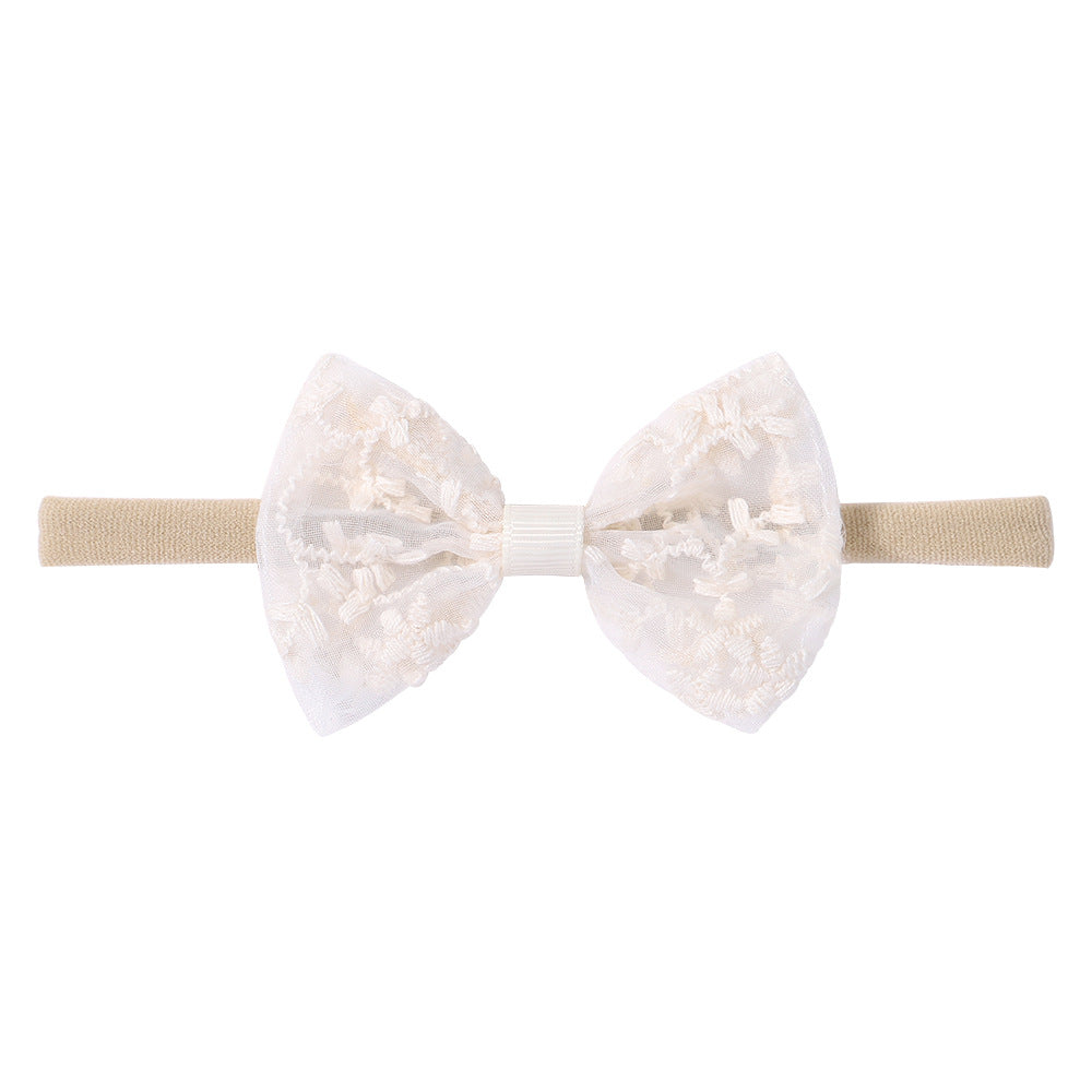 Bow Embroidered Baby Headband