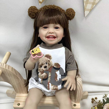 22 Inches Long Hair Smile Reborn Doll Girl -Yannik