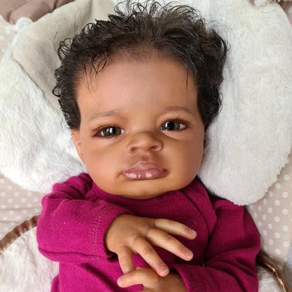 Sara 20 Inches Dark Skinned Reborn Dolls-Lanny