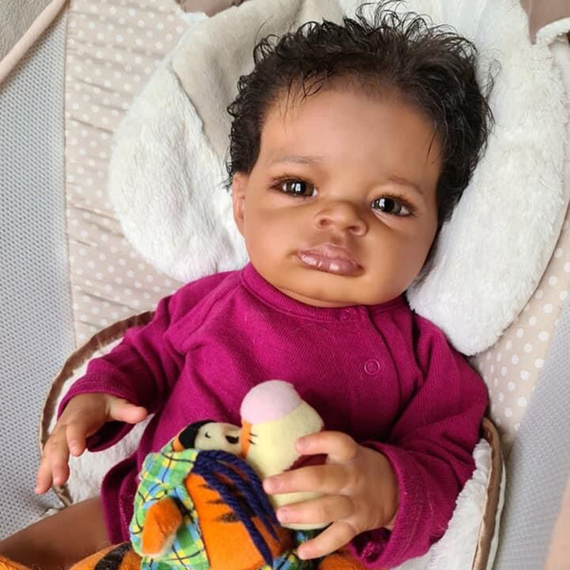 Sara 20 Inches Dark Skinned Reborn Dolls-Lanny