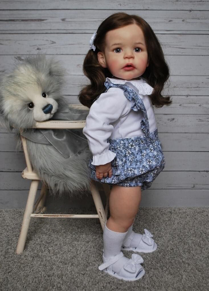 24 Inches Reborn Dolls With Open Eyes And Brown Hair-Sandie