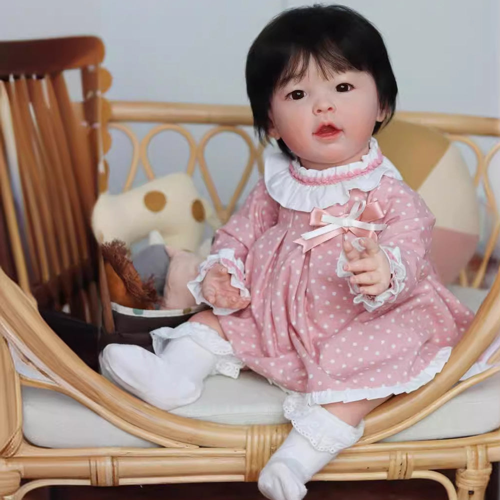 23 Inches Reborn Dolls With Open Eyes And Short Hair-Meilian