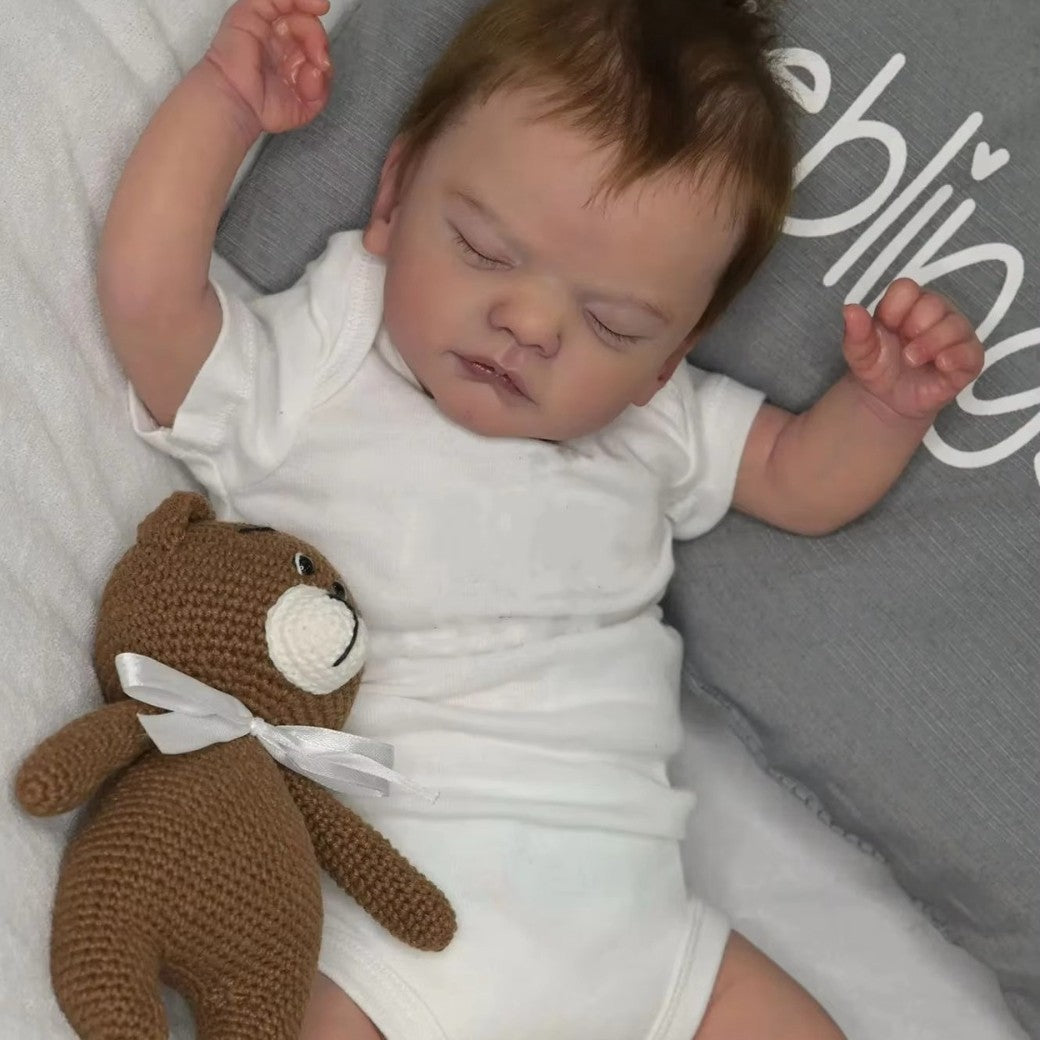 18 Inches Lifelike Closed Eyes Reborn Dolls with Short Hair-Sam