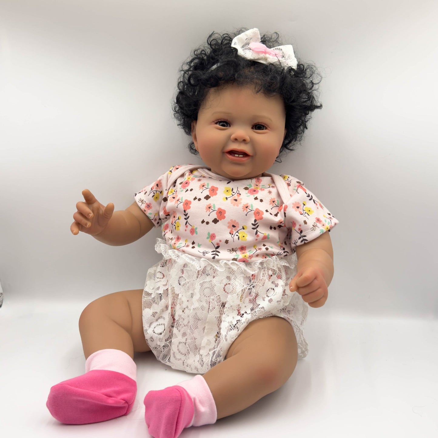 Bonnie 24 inch/60 cm Reborn Doll with Open Eyes and Dark Skin - Kodi