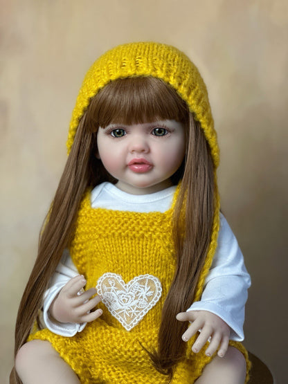 22 Inches Open Eyes Long Hair Reborn Doll Girls -Betty