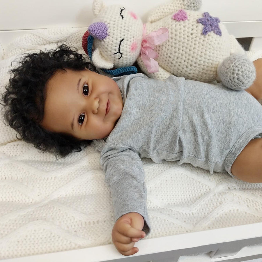 20 Inch Nelson Dark Skinned Reborn Dolls-Maddie