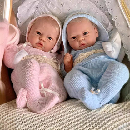 19 Inches Twin Reborn Dolls With Open Eyes And Short Blonde Hair