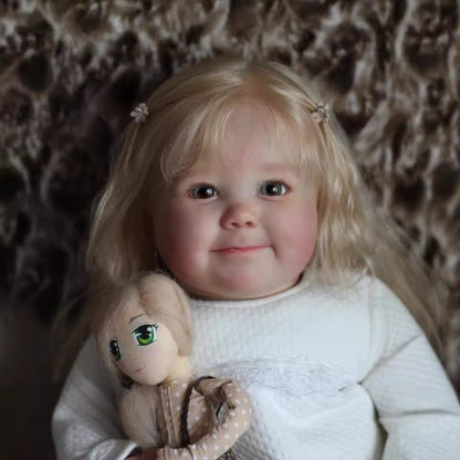 Leila 24 Inches 60cm Open Eyes Blonde Hair Reborn Doll-June Awake