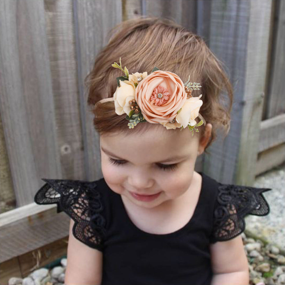 Pastoral Elastic Nylon Flower Baby Headband