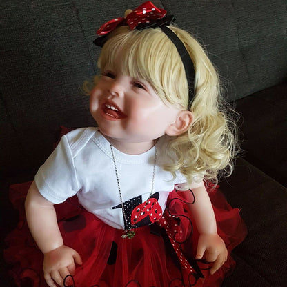 27 inch 70cm Realistic Smile Reborn Doll With Blonde Hair- Mila