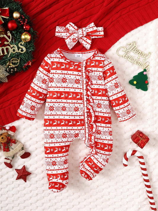 Christmas Jumpsuit Set for 20-24 Inch Reborn Dolls