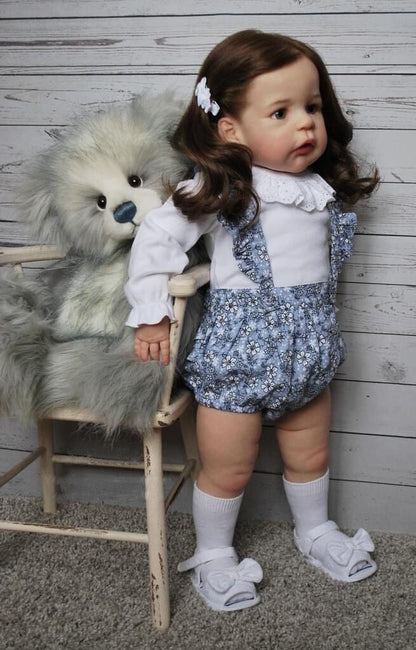 24 Inches Reborn Dolls With Open Eyes And Brown Hair-Sandie