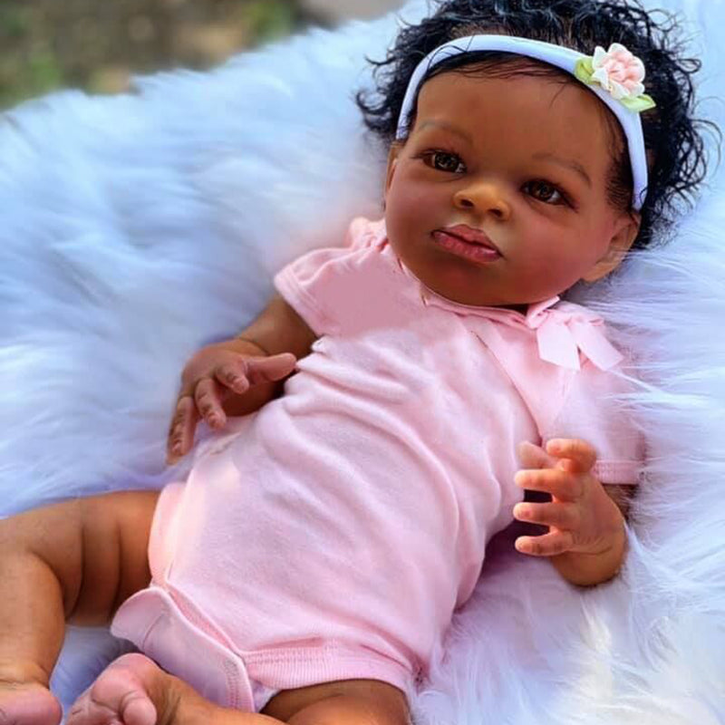 Cheryl 20 Inches Dark Skinned Reborn Dolls-Lanny