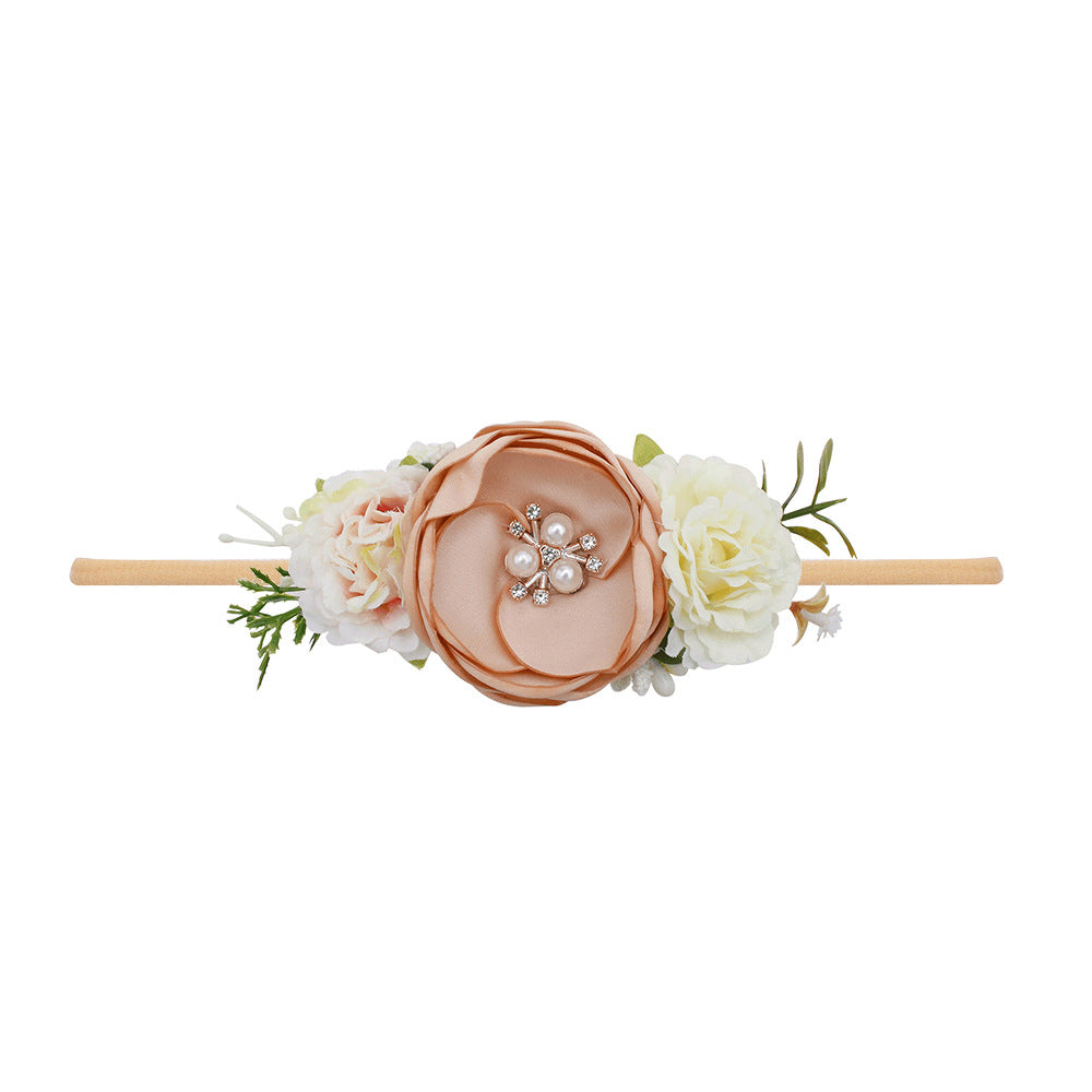 Pastoral Elastic Nylon Flower Baby Headband