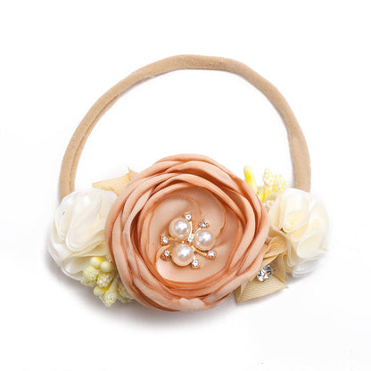 Pastoral Elastic Nylon Flower Baby Headband