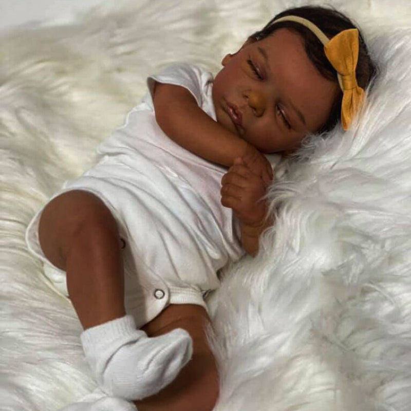 19 Inches Isaac Closed Eyes African American Reborn Dolls-Romy