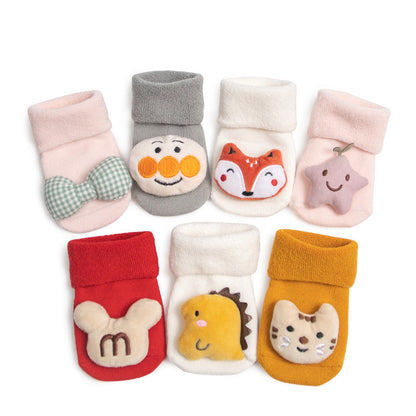 Winter warm cute cartoon doll baby socks