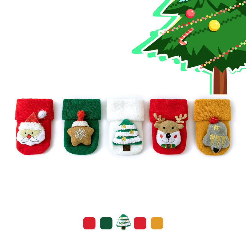 Autumn and Winter cotton fleece-lined loose cute doll Christmas stockings