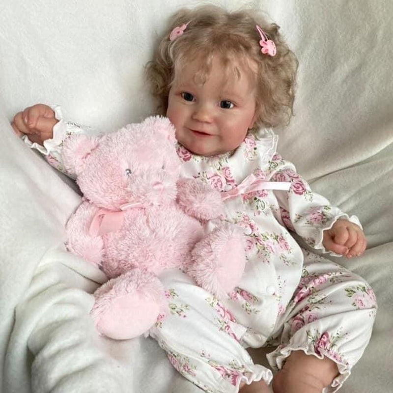 20 Inches Lifelike Lucy Open Eyes Reborn Baby Dolls With Blonde Hair