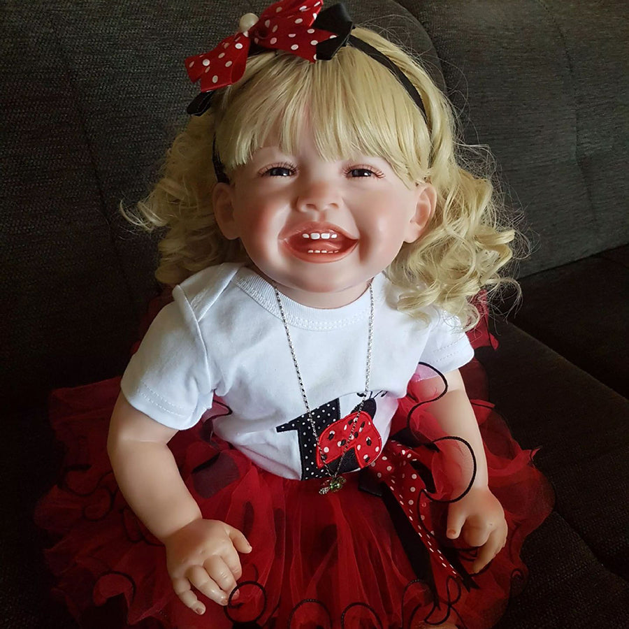 27 inch 70cm Realistic Smile Reborn Doll With Blonde Hair- Mila