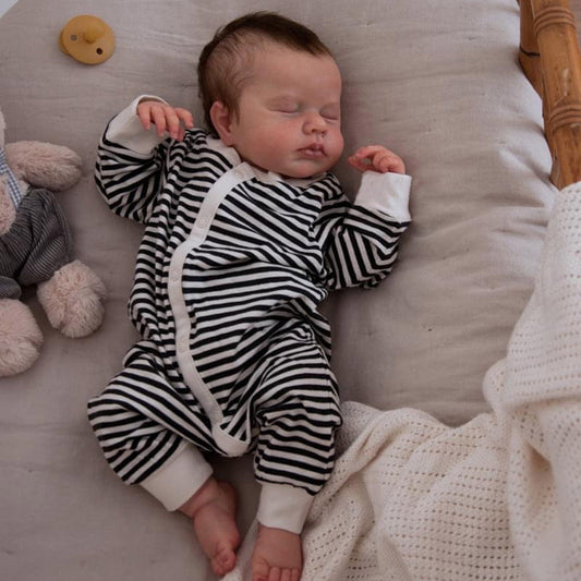 20 Inches Sleeping Reborn Dolls With Brown Hair -Loulou