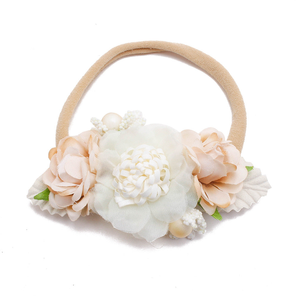 Pastoral Elastic Nylon Flower Baby Headband