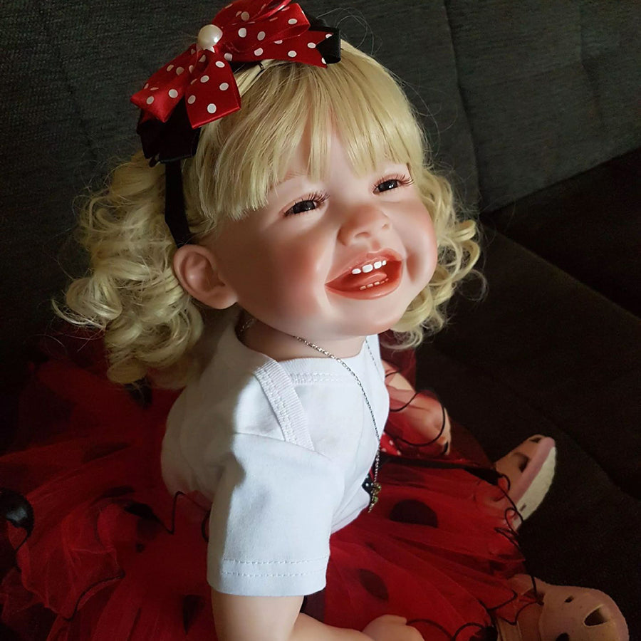 27 inch 70cm Realistic Smile Reborn Doll With Blonde Hair- Mila