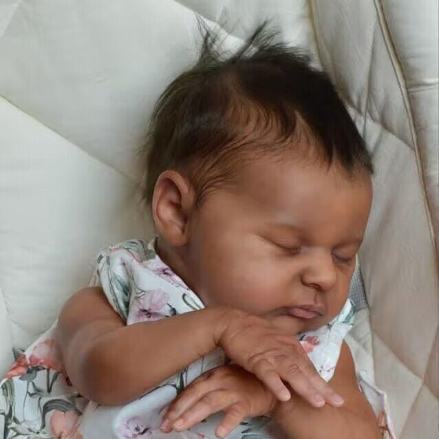 20 inch Eileen Closed Eyes African American Reborn Dolls-Laura