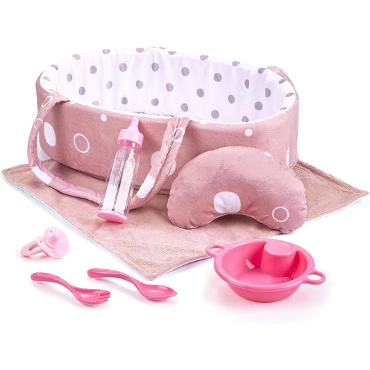 Carrier, Blanket and Feed Accessoires 4 Pieces Set for 30cm Dolls