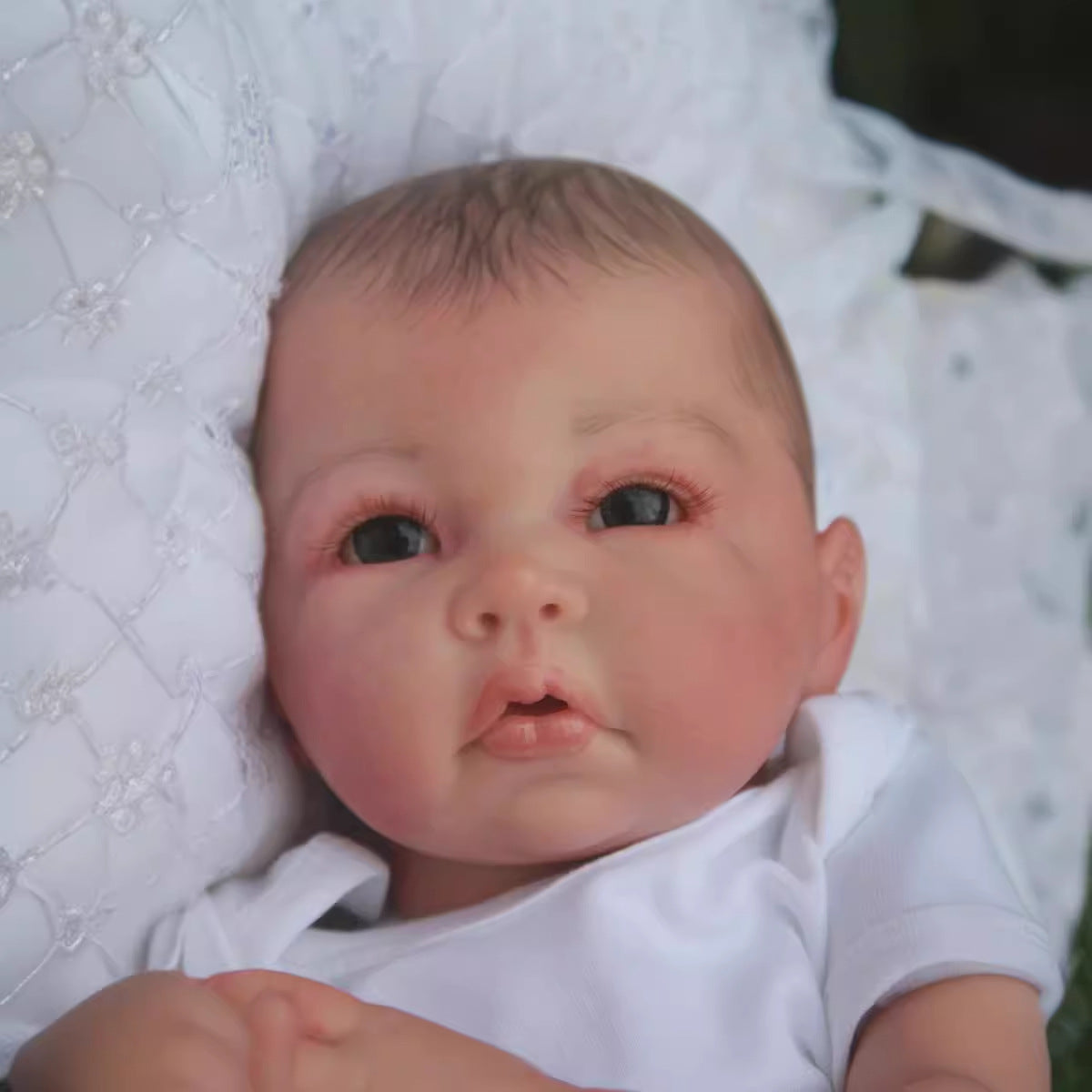 Berg 20 inch Realistic open eyes reborn doll with drawn hair