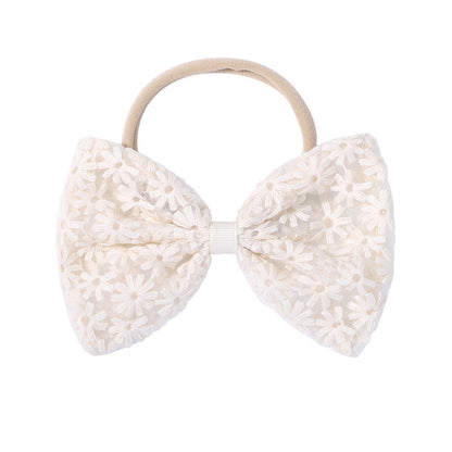 Bow Embroidered Baby Headband