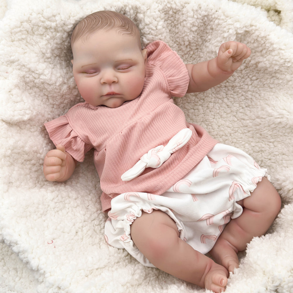 20 Inch Realistic Kitty Sleeping Reborn Dolls - Peaches