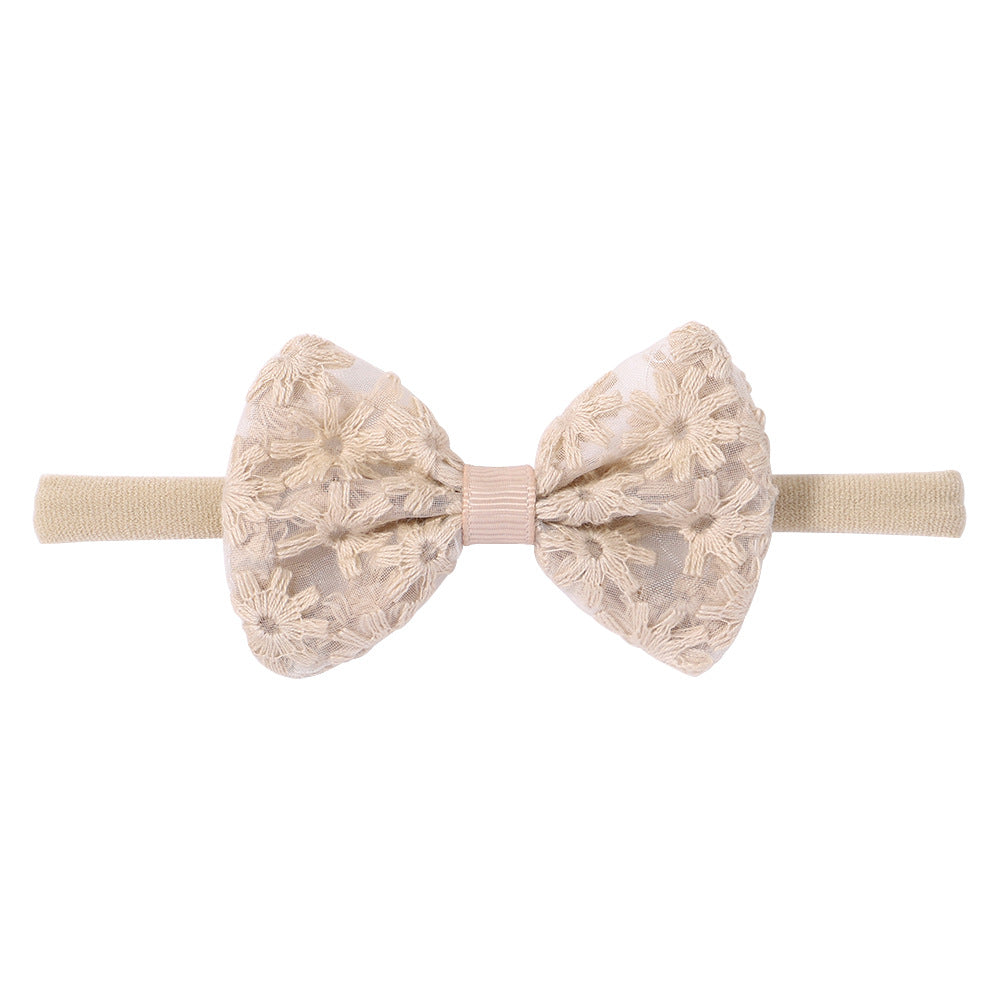 Bow Embroidered Baby Headband